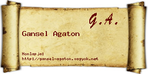 Gansel Agaton névjegykártya